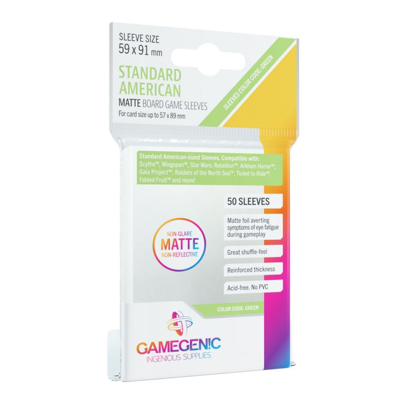 Gamegenic: Matte Standard American-Sized Sleeves 59x91mm Clear