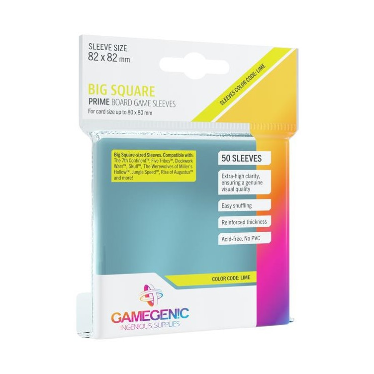 Gamegenic: Prime Big Square-Sized Sleeves 82x82mm - Clear (50)