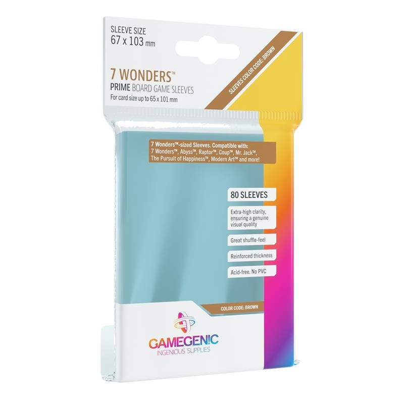 Gamegenic: Prime 7 Wonders Sleeves 67x103mm - Clear (80)