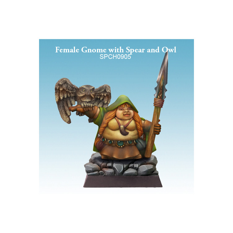 Female Gnome with Spear and Owl