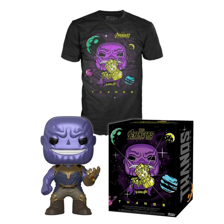 Vengadores Infinity War POP!&Tee Minifigura y Camiseta Thanos M