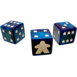 Meeple D6 Dice Set - Blue