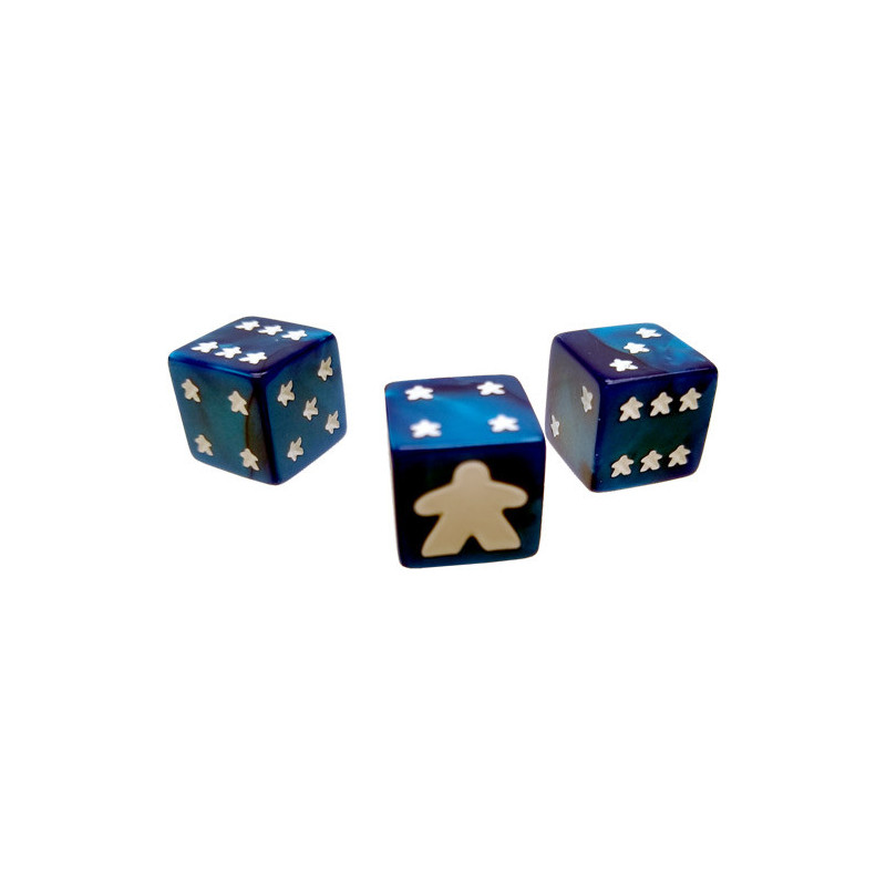 Meeple D6 Dice Set - Blue