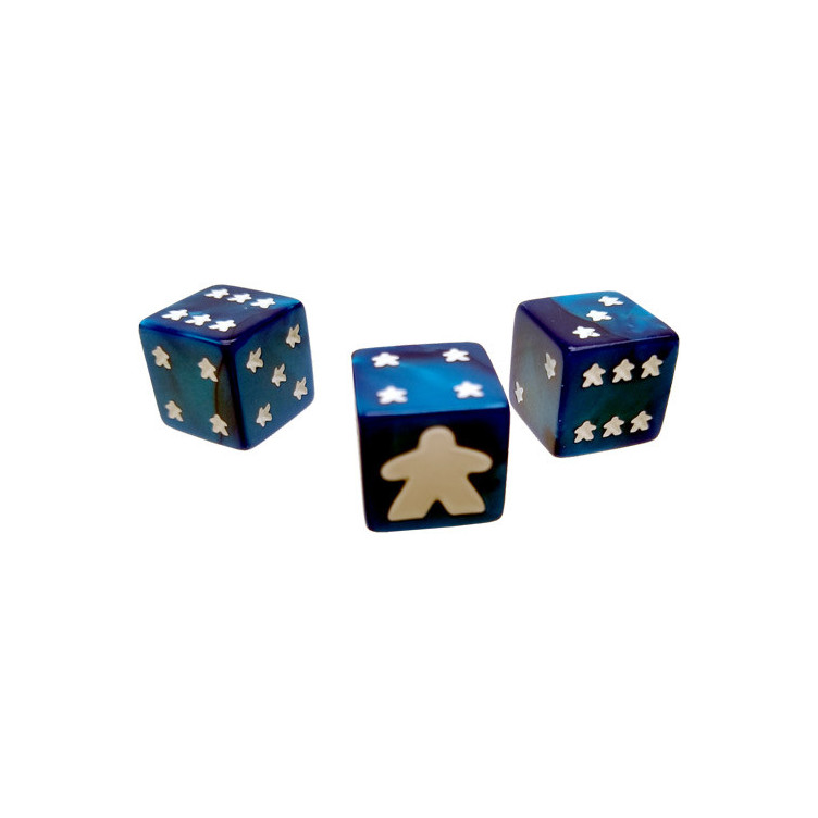 Meeple D6 Dice Set - Blue