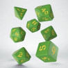 QW Classic RPG Runic Pack de Dados verde & amarillo (7)