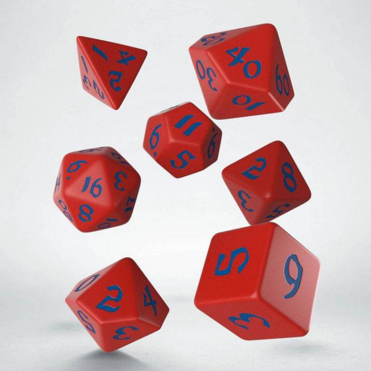 QW Classic RPG Runic Pack de Dados rojo & azul (7)