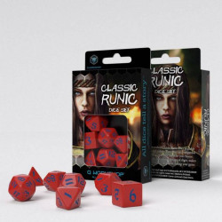 QW Classic RPG Runic Pack de Dados rojo & azul (7)