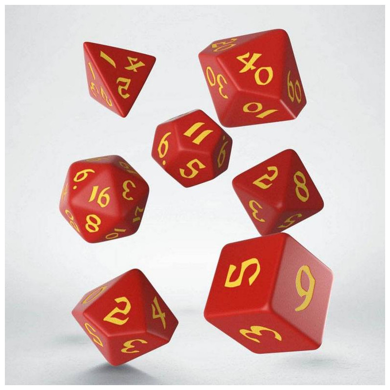 QW Classic RPG Runic Pack de Dados rojo & amarillo (7)