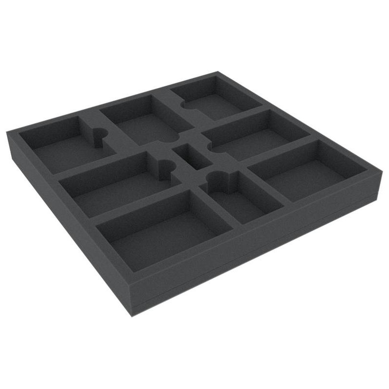 280mm x 280mm x 35mm foam tray for board games. 9 comp.