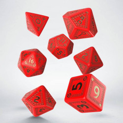 RuneQuest Set de Dados rojo y dorado (7)