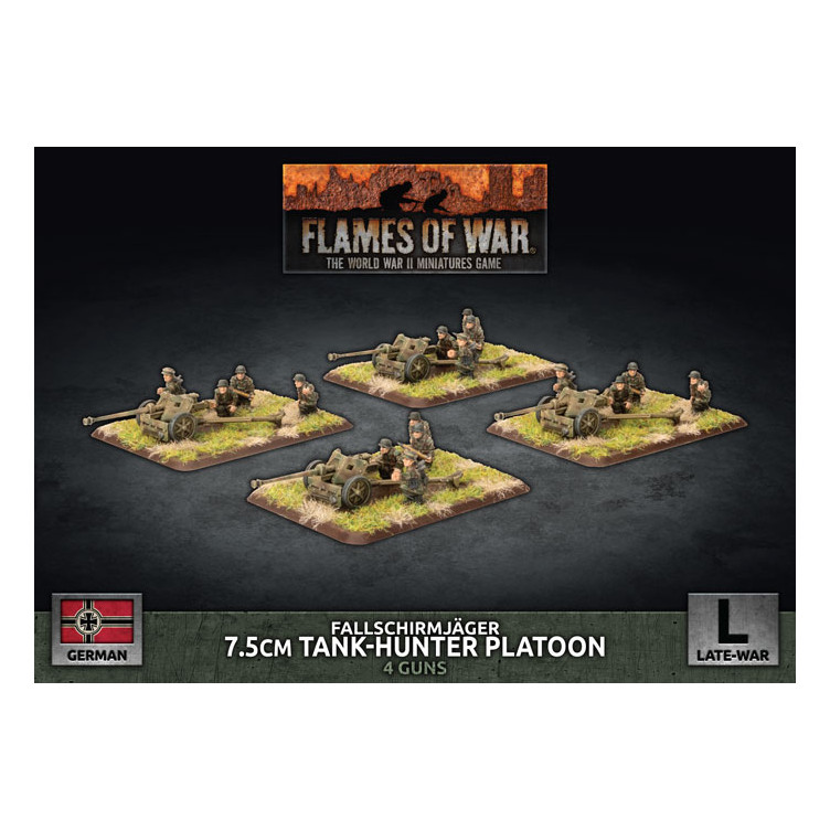 Fallschirmjager 7.5cm Tank Hunter Platoon (x4 Plastic)