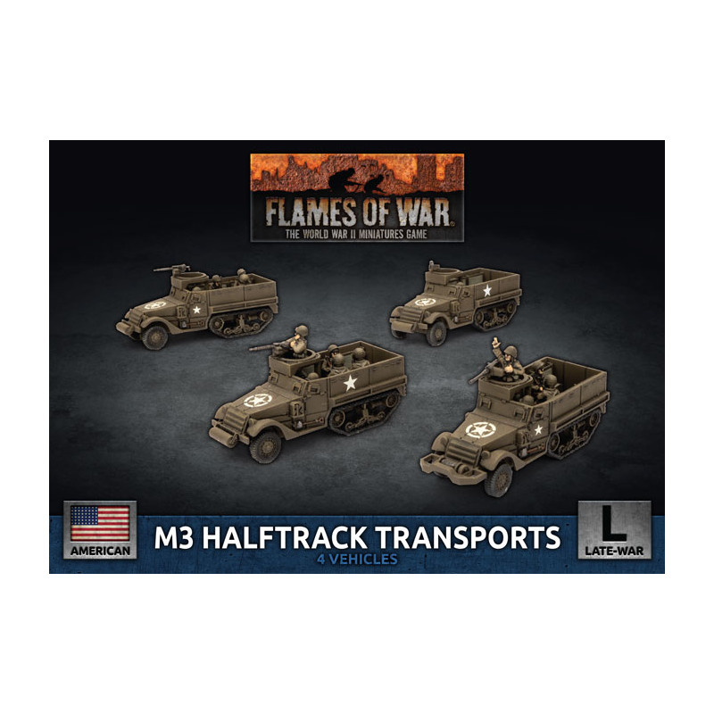 M3 Halftrack Transport Platoon (x4 Plastic)