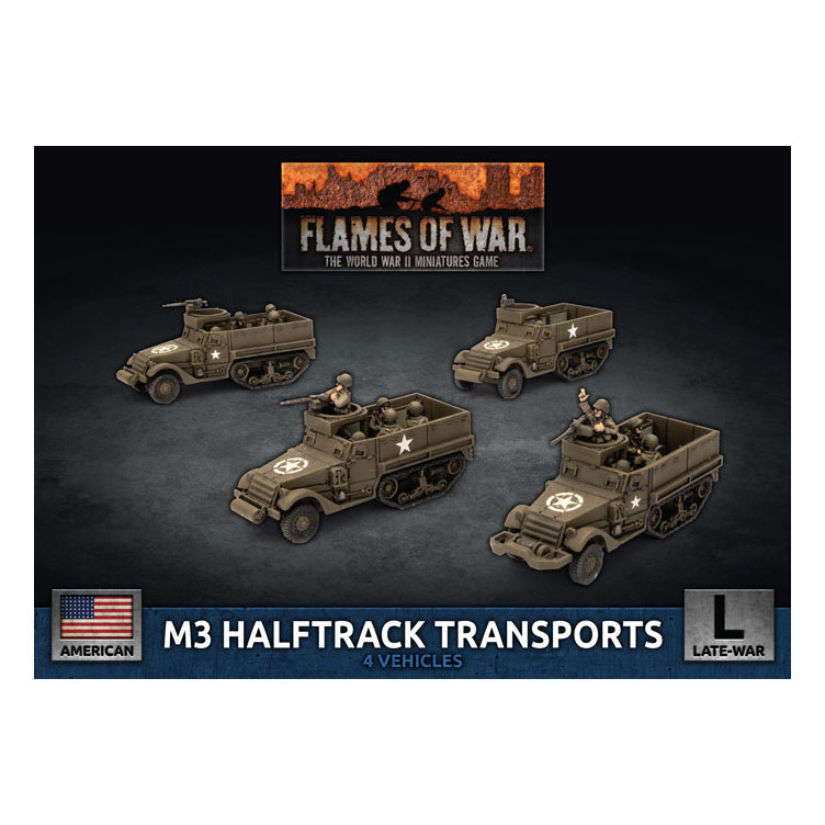 M3 Halftrack Transport Platoon (x4 Plastic)