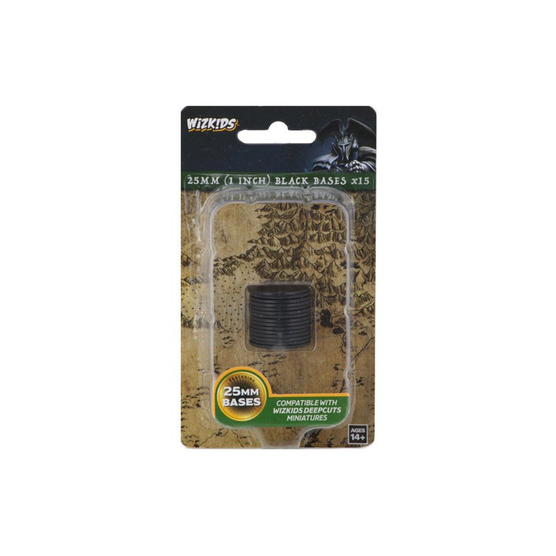 Wizkids Deep Cuts: 25mm Round Base - Black (15)