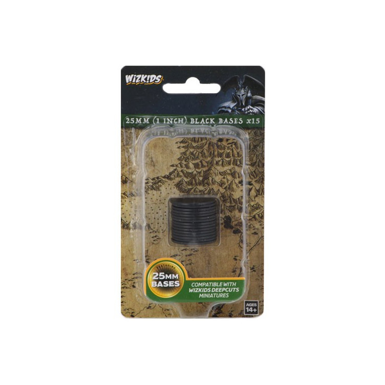 Wizkids Deep Cuts: 25mm Round Base - Black (15)