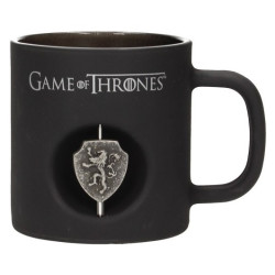 Lannister Taza Negra Cristal Emblema Giratorio Game of Thrones