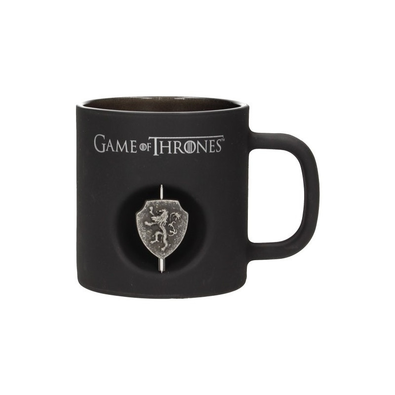 Lannister Taza Negra Cristal Emblema Giratorio Game of Thrones