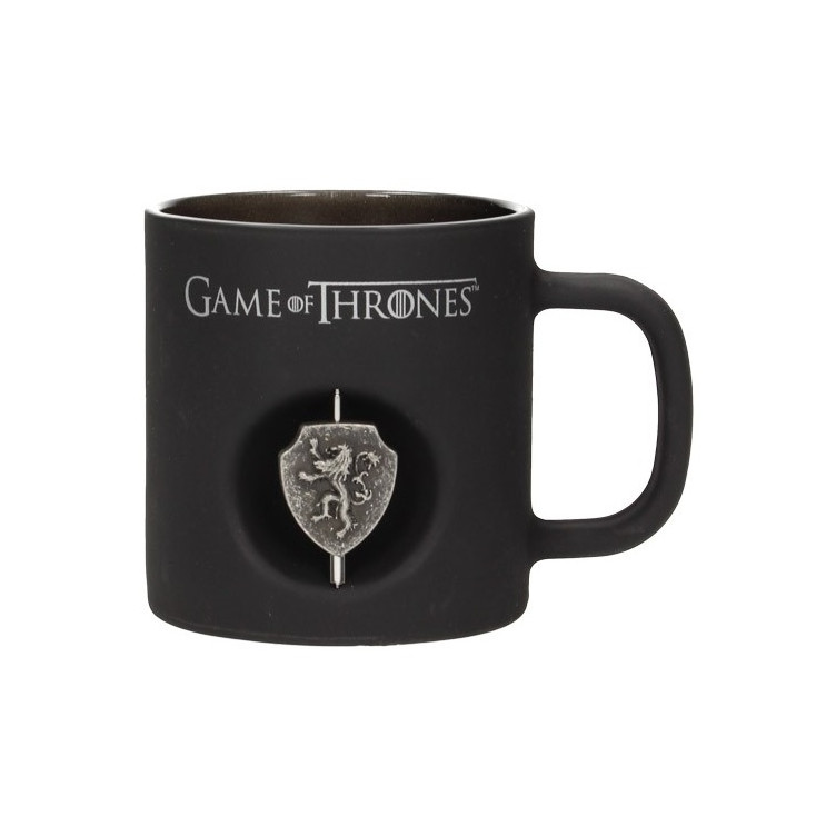 Lannister Taza Negra Cristal Emblema Giratorio Game of Thrones