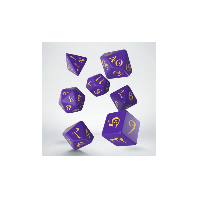 QW Dados classic RPG Purple & Yellow Set (7)