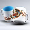 Wonder Woman Cadena Taza Blanca-Azul Ceramica Universo DC