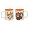 Harley Quinn Pistola Taza Blanca-Naranja Ceramica Universo DC