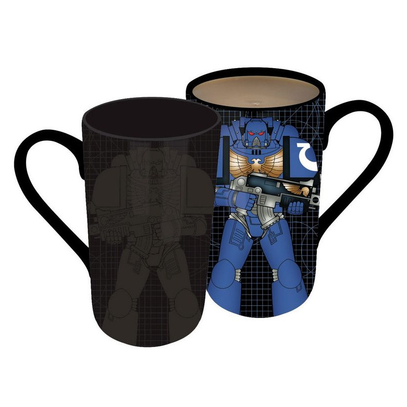 Warhammer Taza Latte-Macchiato sensitiva al calor Space Marine