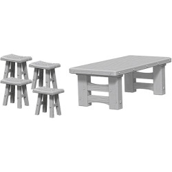 Wooden Table & Stools