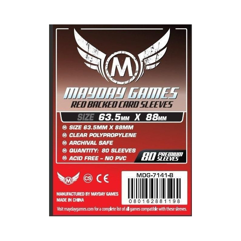 Card game Sleeves 66x91 mm (Red Backed) (80)