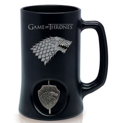 Stark Logo Jarra Negra Emblema Giratorio 3D Game Of Thrones