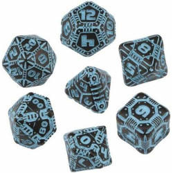 Set 7 Dados Tech Negro/Azul