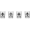 Set 4 Mini vasos Logos Batman V Superman DC