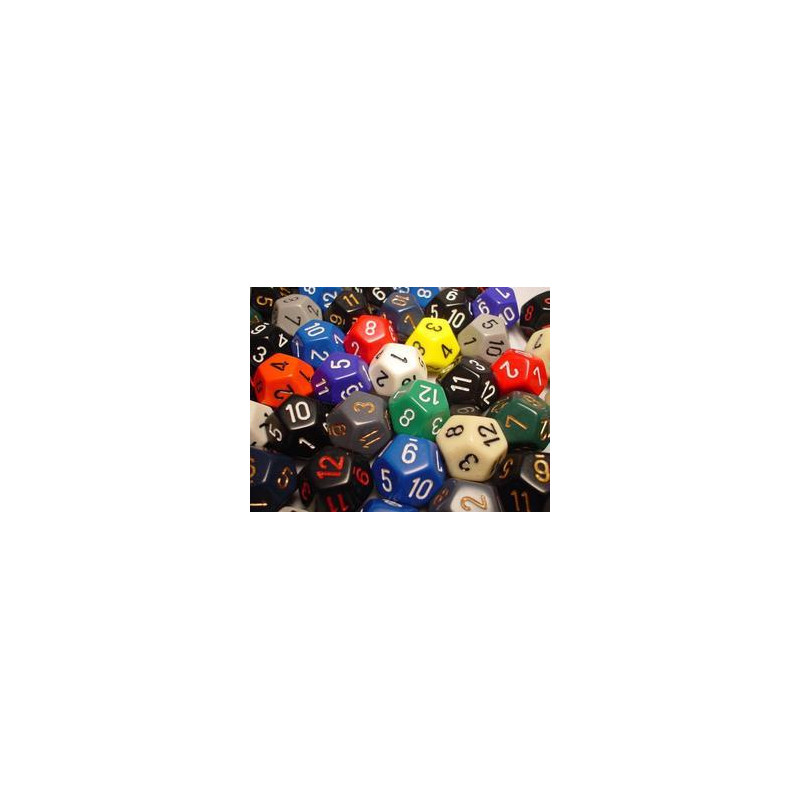 Bag of 50 Asst. Loose Opaque Polyhedral d12 Dice