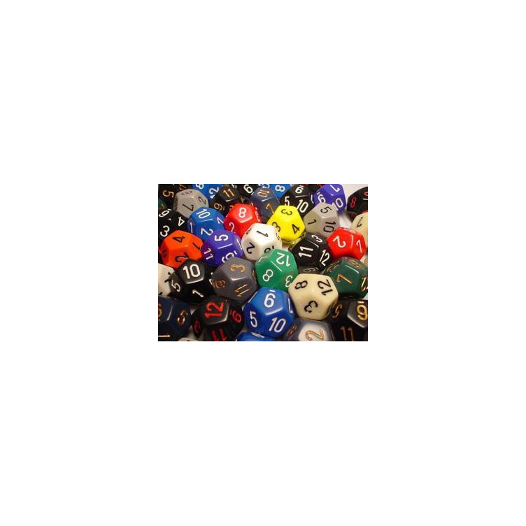 Bag of 50 Asst. Loose Opaque Polyhedral d12 Dice