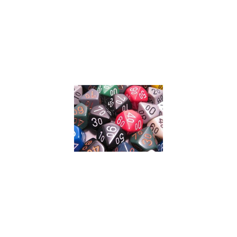 Bag of 50 Asst. Loose Opaque Poly. Tens 10™ Dice