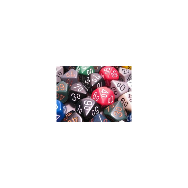 Bag of 50 Asst. Loose Opaque Poly. Tens 10™ Dice