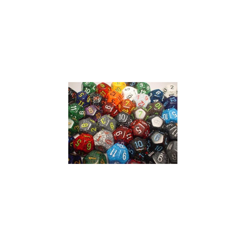 Bag of 50 Asst. Loose Speckled Polyhedral d12 Dice