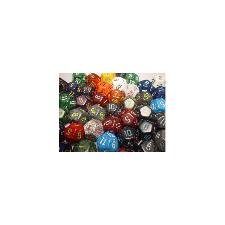 Bag of 50 Asst. Loose Speckled Polyhedral d12 Dice