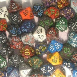 Bag of 50 Asst. Loose Speckled Poly Tens 10™ Dice