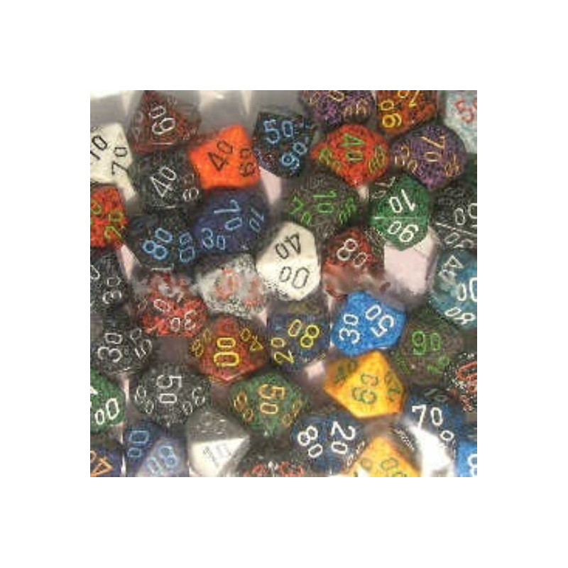 Bag of 50 Asst. Loose Speckled Poly Tens 10™ Dice