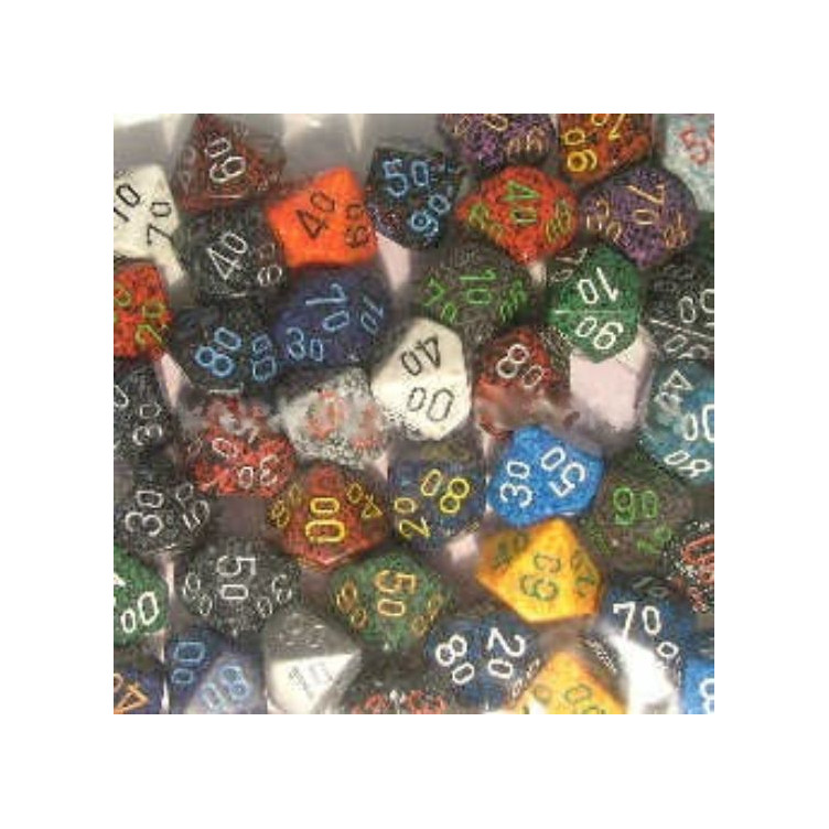 Bag of 50 Asst. Loose Speckled Poly Tens 10™ Dice