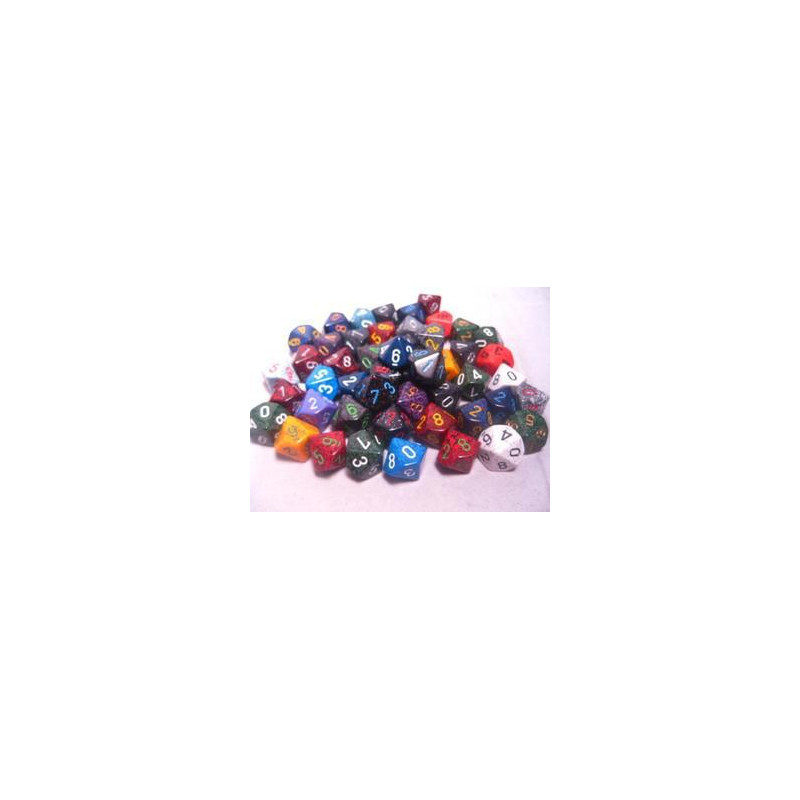 Bag of 50 Asst. Loose Speckled Polyhedral d10 Dice