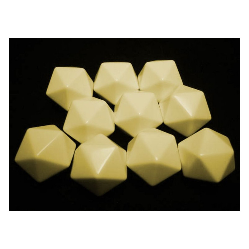 Opaque Polyhedral Ivory Blank 20-sided dice (1)