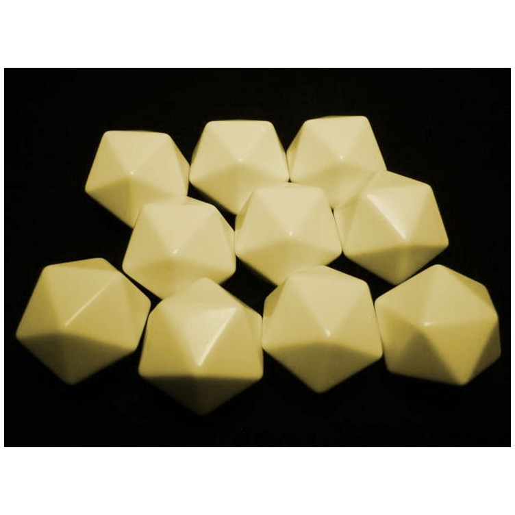 Opaque Polyhedral Ivory Blank 20-sided dice (1)