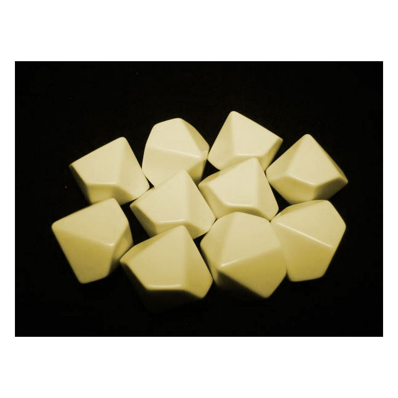 Opaque Polyhedral Ivory Blank 10-sided dice (1)