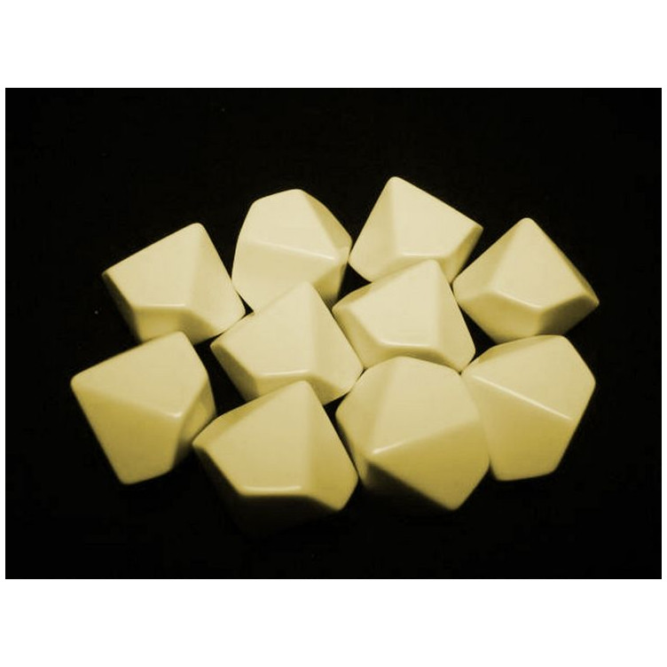 Opaque Polyhedral Ivory Blank 10-sided dice (1)