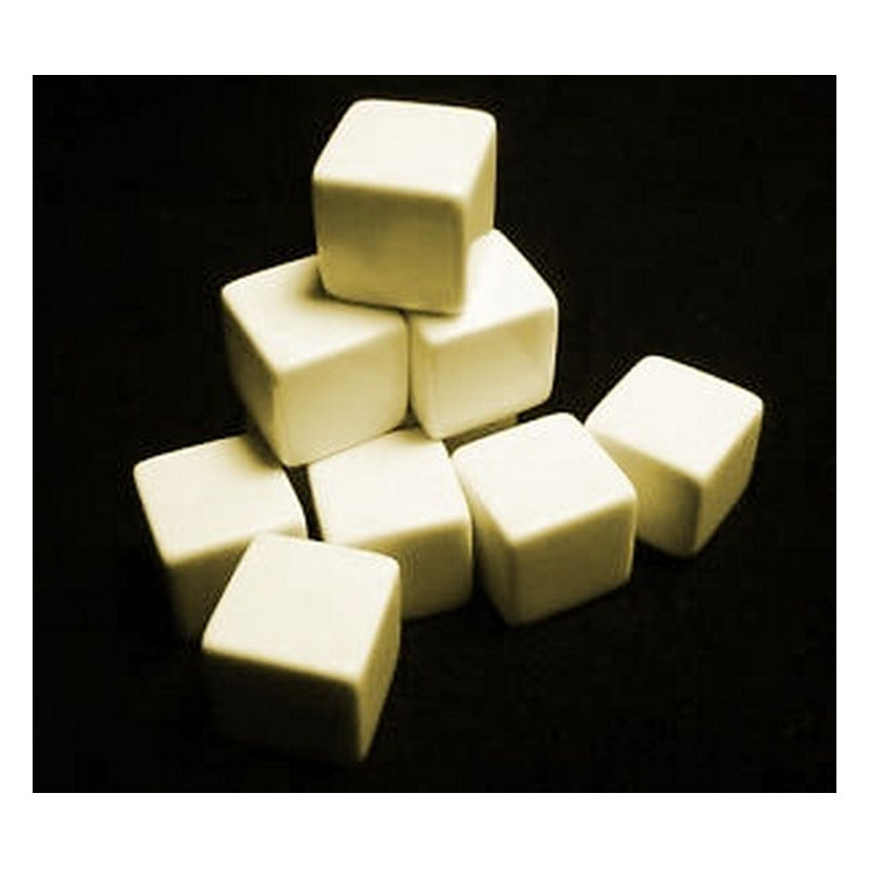 Opaque Polyhedral Ivory Blank 6-sided dice (1)