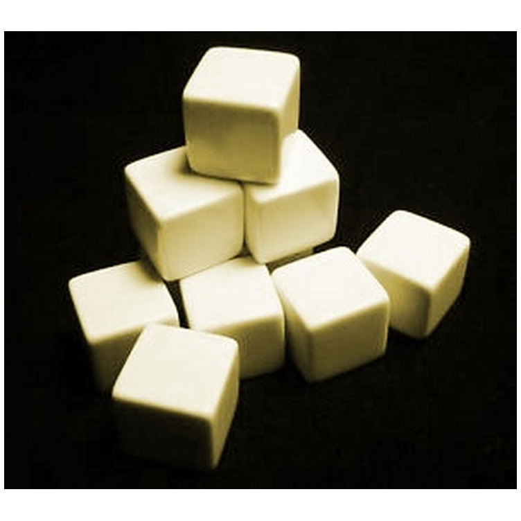 Opaque Polyhedral Ivory Blank 6-sided dice (1)