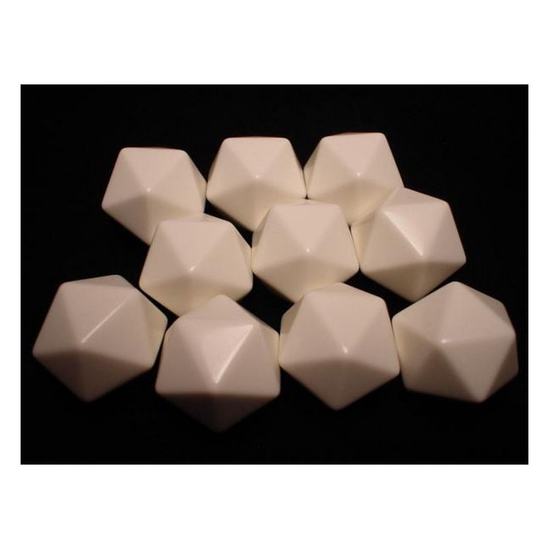 Opaque Polyhedral White Blank 20-sided dice (1)