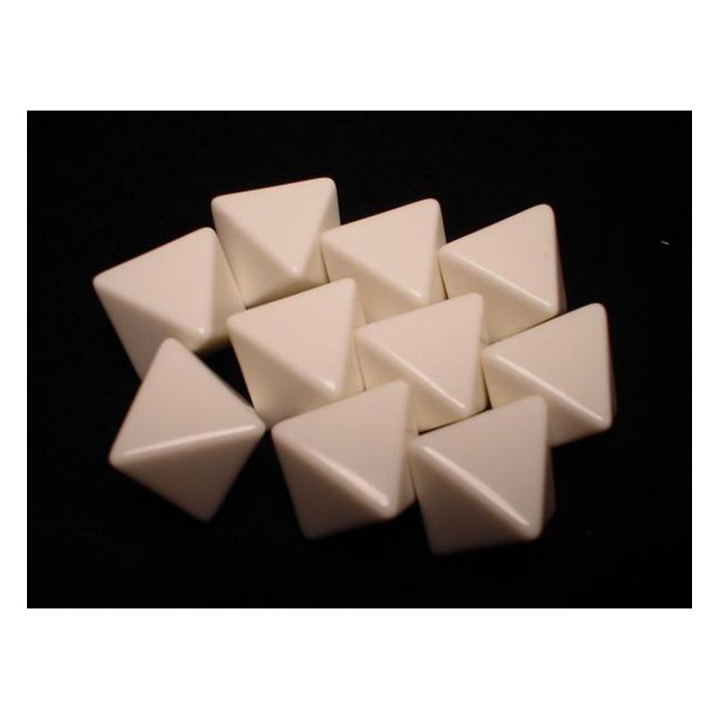 Opaque Polyhedral White Blank 8-sided dice (1)