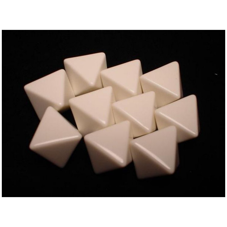 Opaque Polyhedral White Blank 8-sided dice (1)